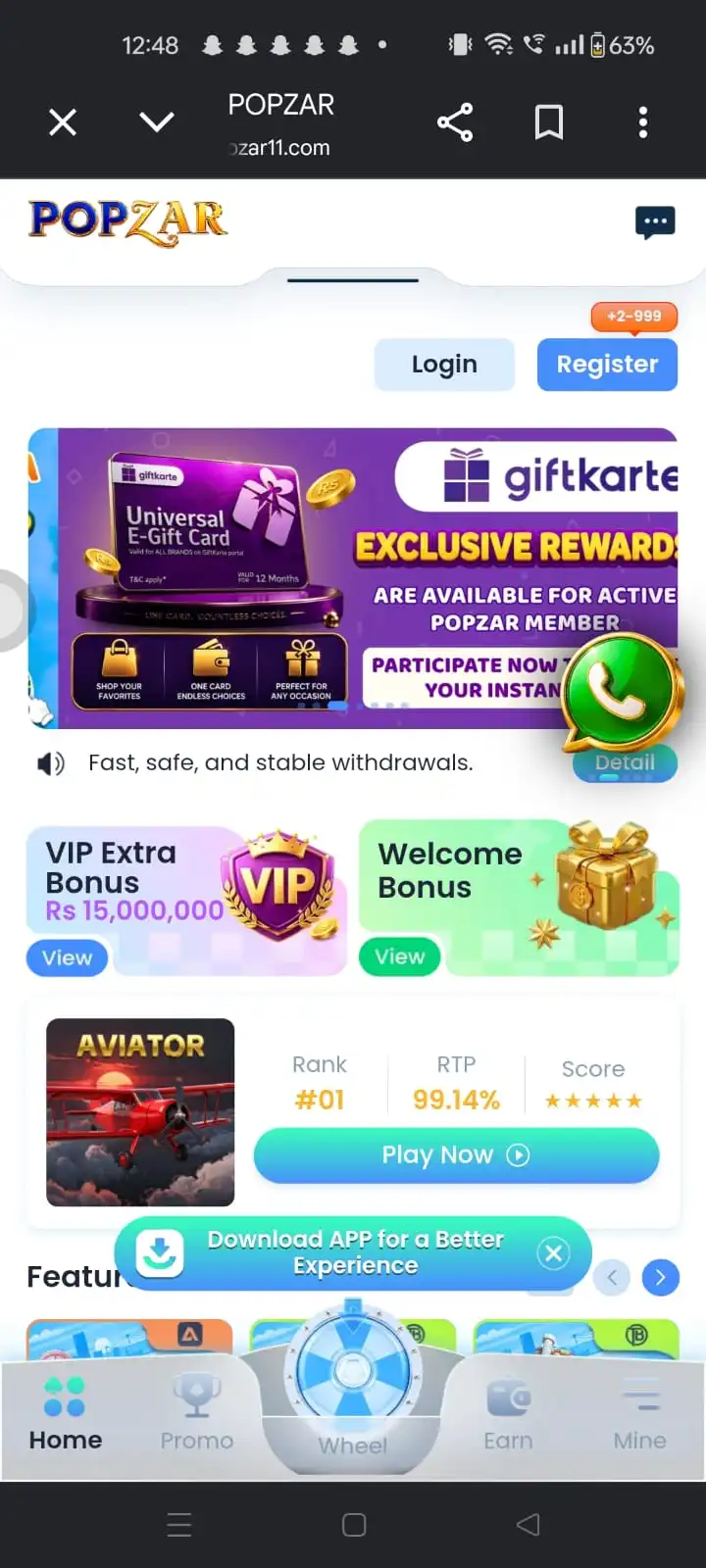 Download POP ZAR Game Official - Earning Money in PKR